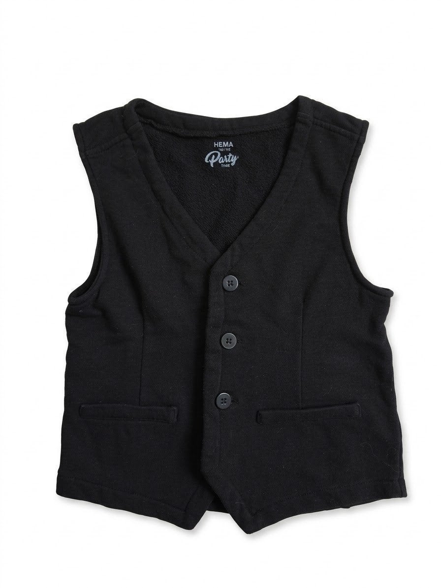 Hema Party Time Zwart Gilet Maat 146/152, Kinderen en Baby's, Ophalen of Verzenden, Zo goed als nieuw, Hema, Jongen