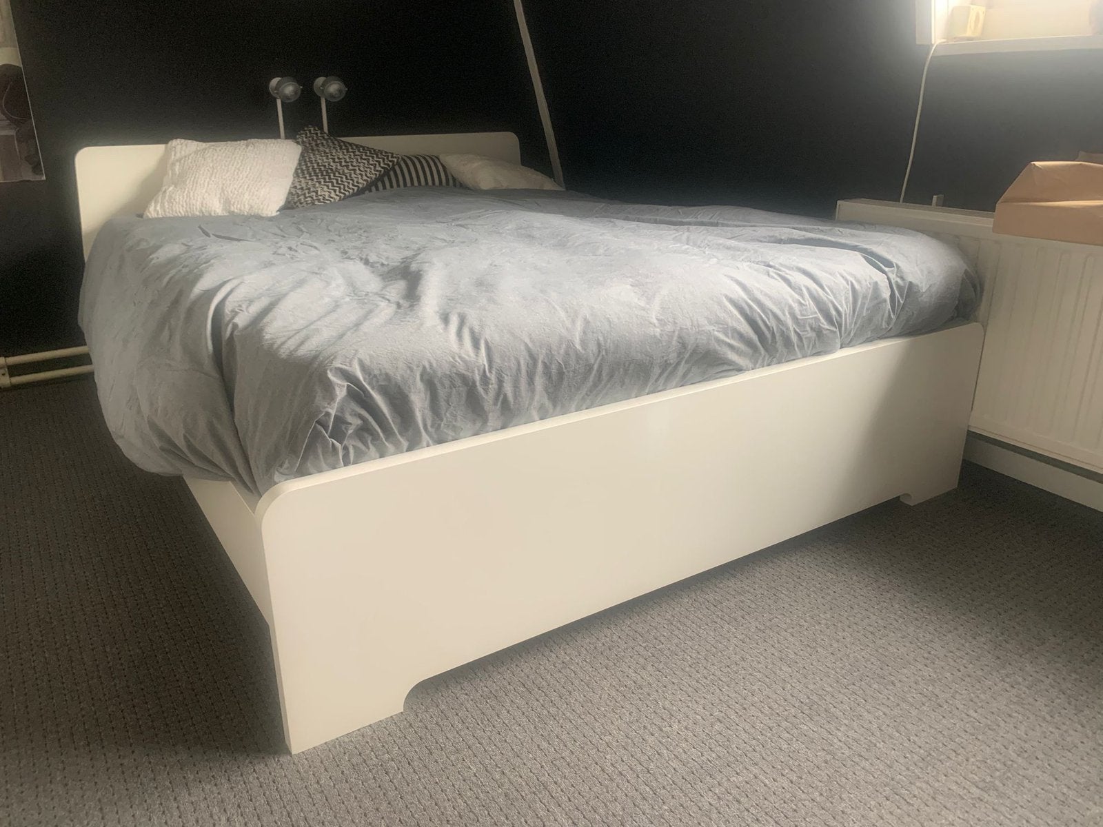 Wit 200x160cm Tweepersoonsbed, Ophalen, Wit, Tweepersoons, Zo goed als nieuw
