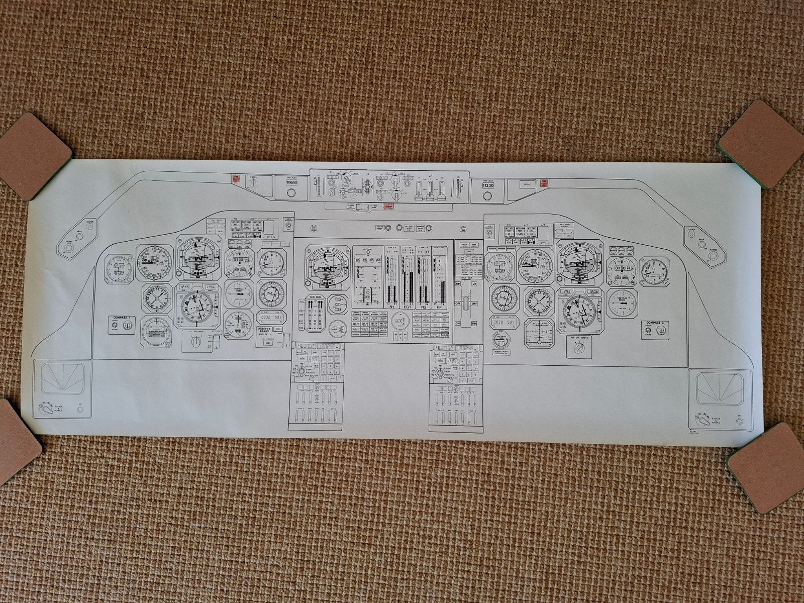 Cessna 172RG Cutlass cockpit-tekening/voor flight sim bouwer, Verzamelen, Ophalen of Verzenden