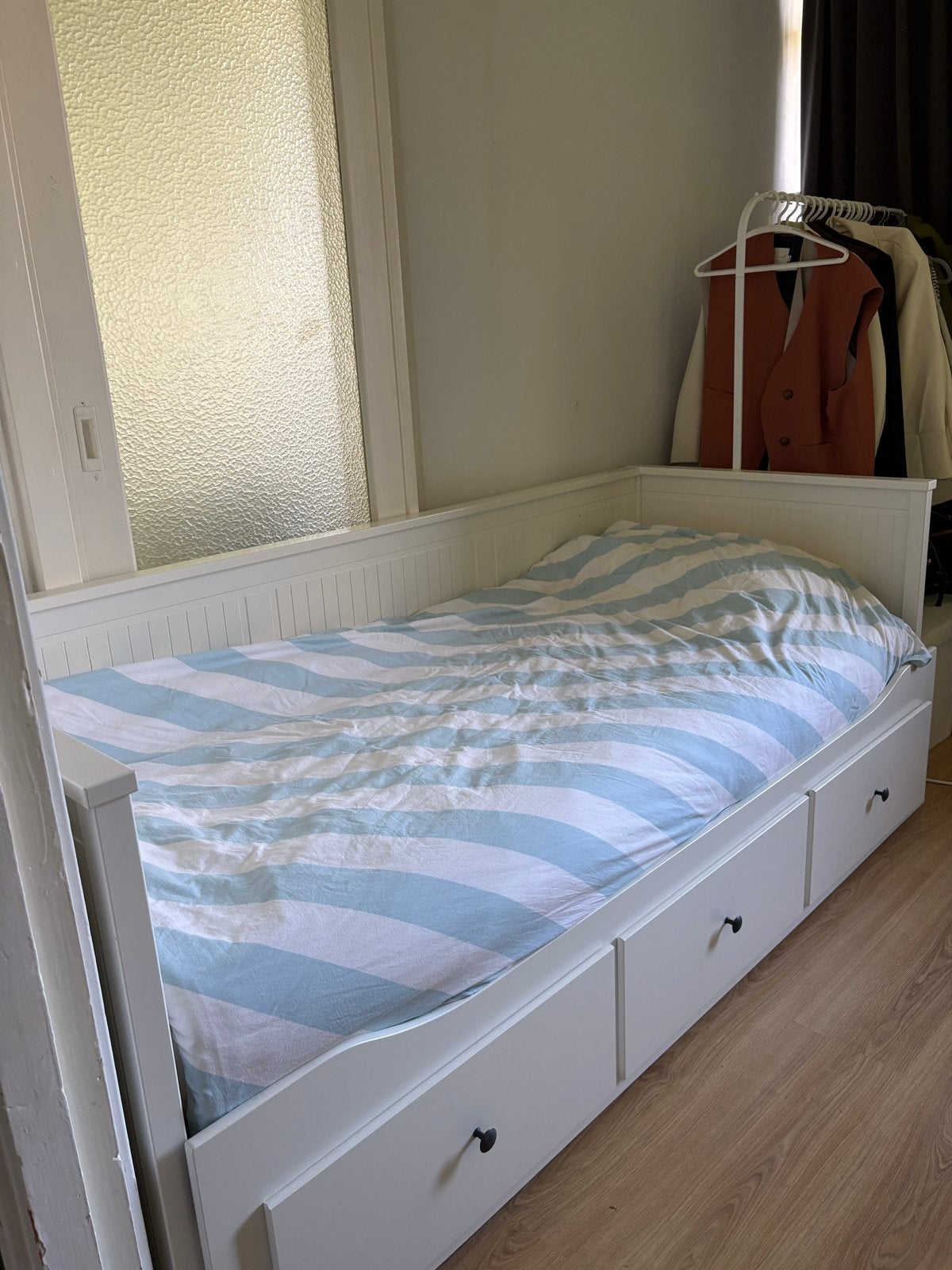 IKEA Hemnes bedbank met 3 lades - Wit, Eenpersoons, Wit, Ophalen of Verzenden, Zo goed als nieuw