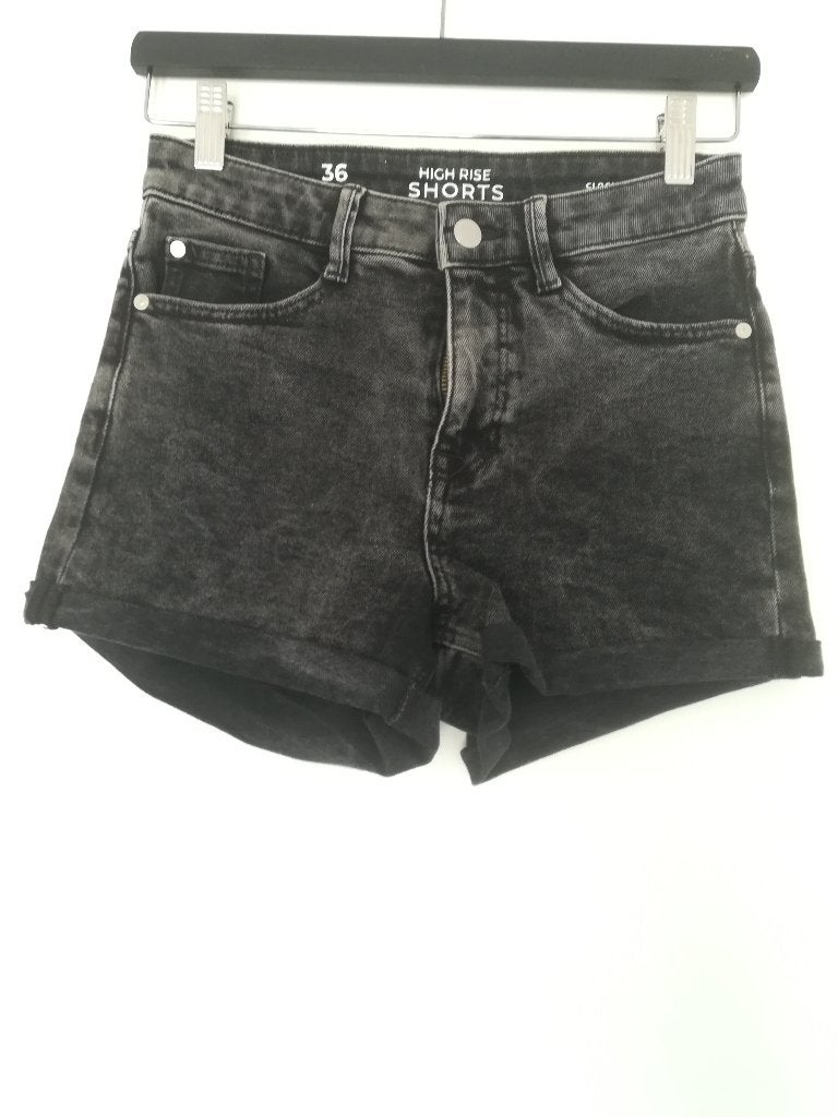 C&A Clockhouse High Rise Denim Shorts Grijs maat 36, Kleding | Dames, Spijkerbroeken en Jeans, Ophalen of Verzenden, Zo goed als nieuw