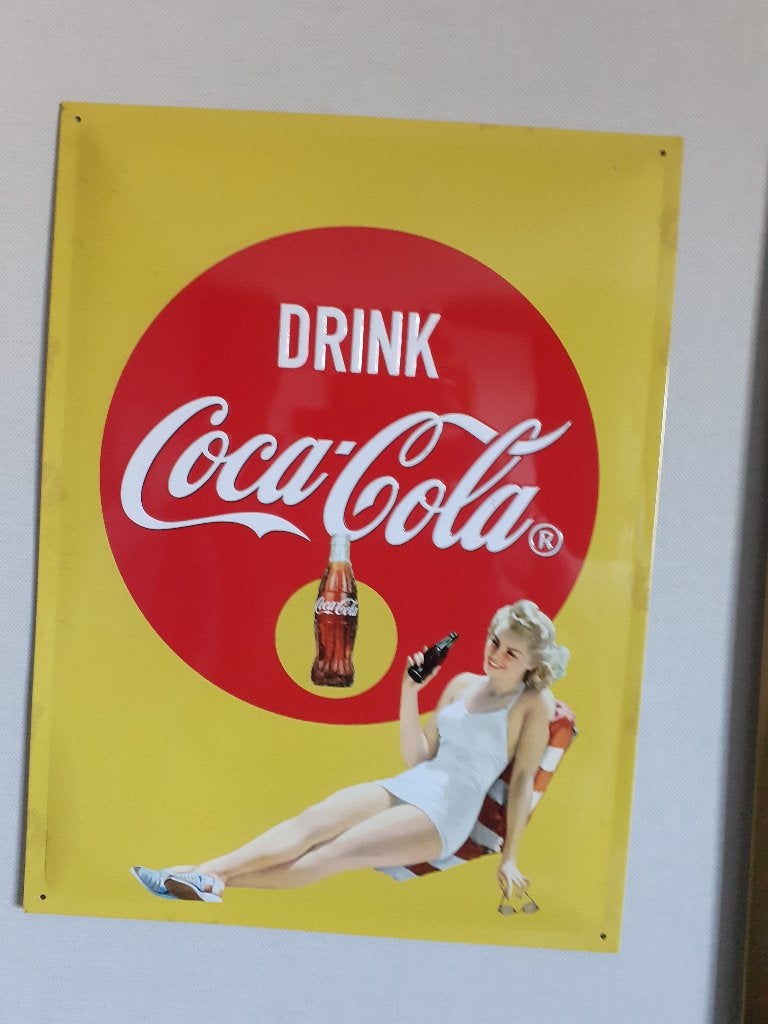 reclamebord Coca-Cola, Ophalen of Verzenden, Zo goed als nieuw, Reclamebord