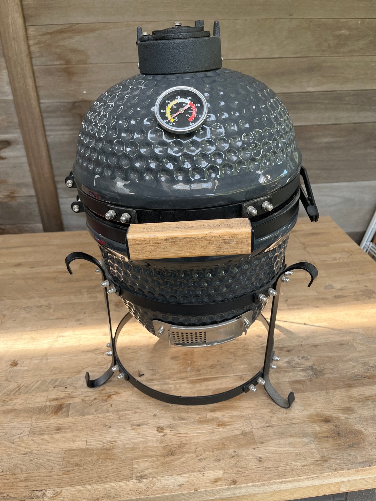 Compacte Kamado BBQ ei vorm met houtskool, Tuin en Terras, Barbecue-accessoires, Zo goed als nieuw, Ophalen