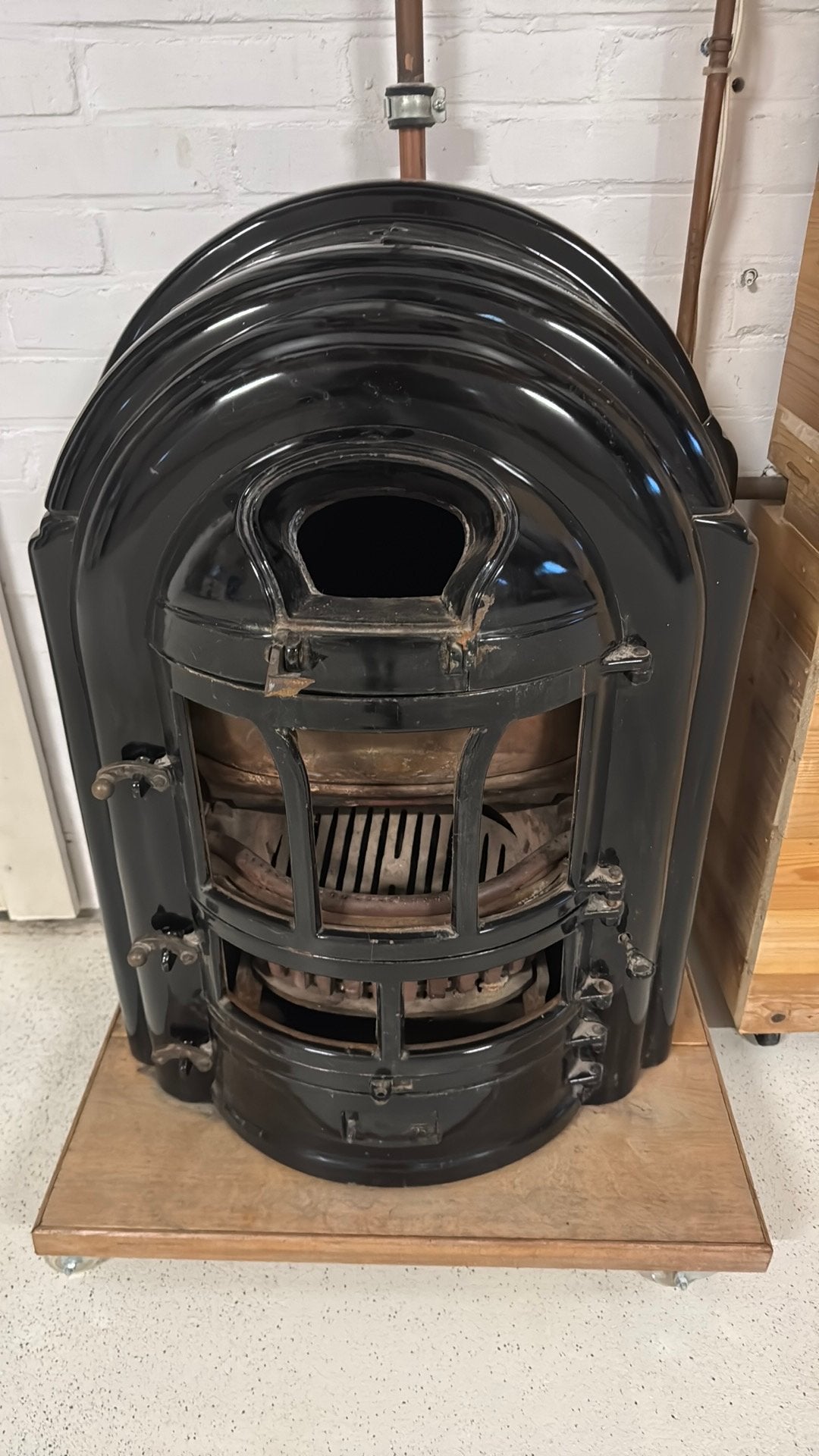 Juke box model gietijzeren kachel., Ophalen, Gebruikt, Vrijstaande haard, Houthaard