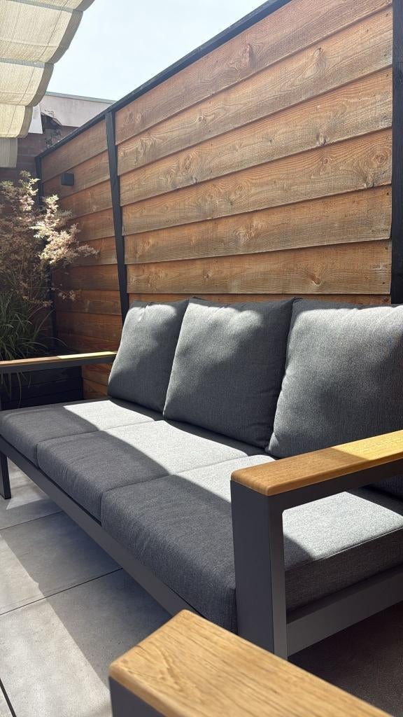 LUXE SET: Lifestyle Loungeset + Cosi Vuurtafel!, Ophalen, 5 zitplaatsen, Aluminium, Loungeset