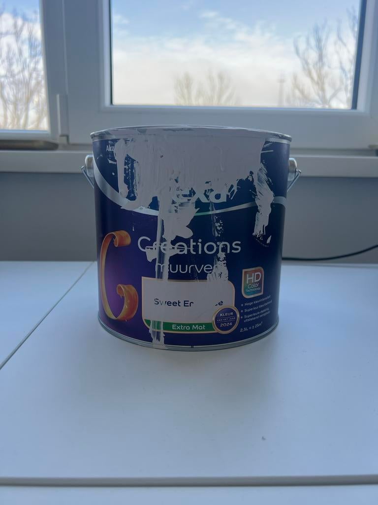 Flexa Creations Sweet Embrace extra mat verf (ca. 2L), Doe-het-zelf en Verbouw, Verf, Beits en Lak, Ophalen, Gebruikt, Paars, Verf