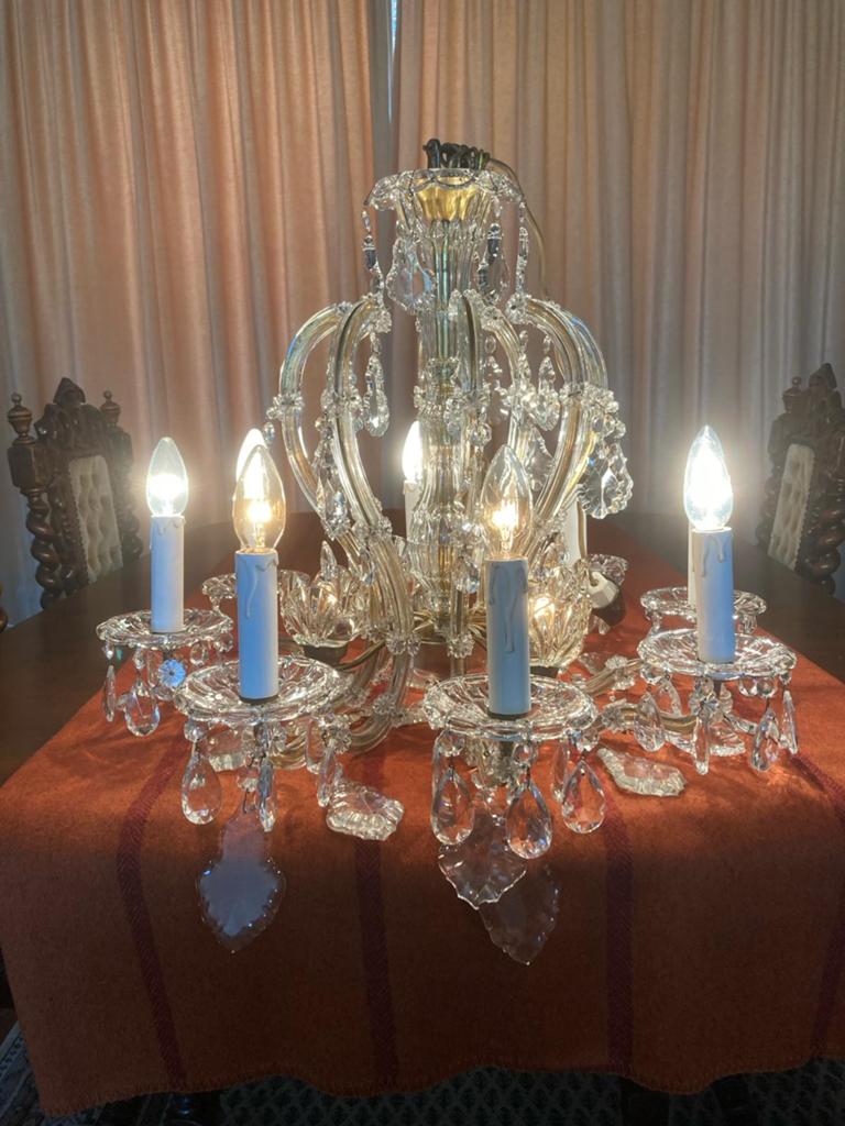 Vintage Maria Theresia kroonluchter, Ophalen, Gebruikt, Onbekend, Klassiek Eclectisch