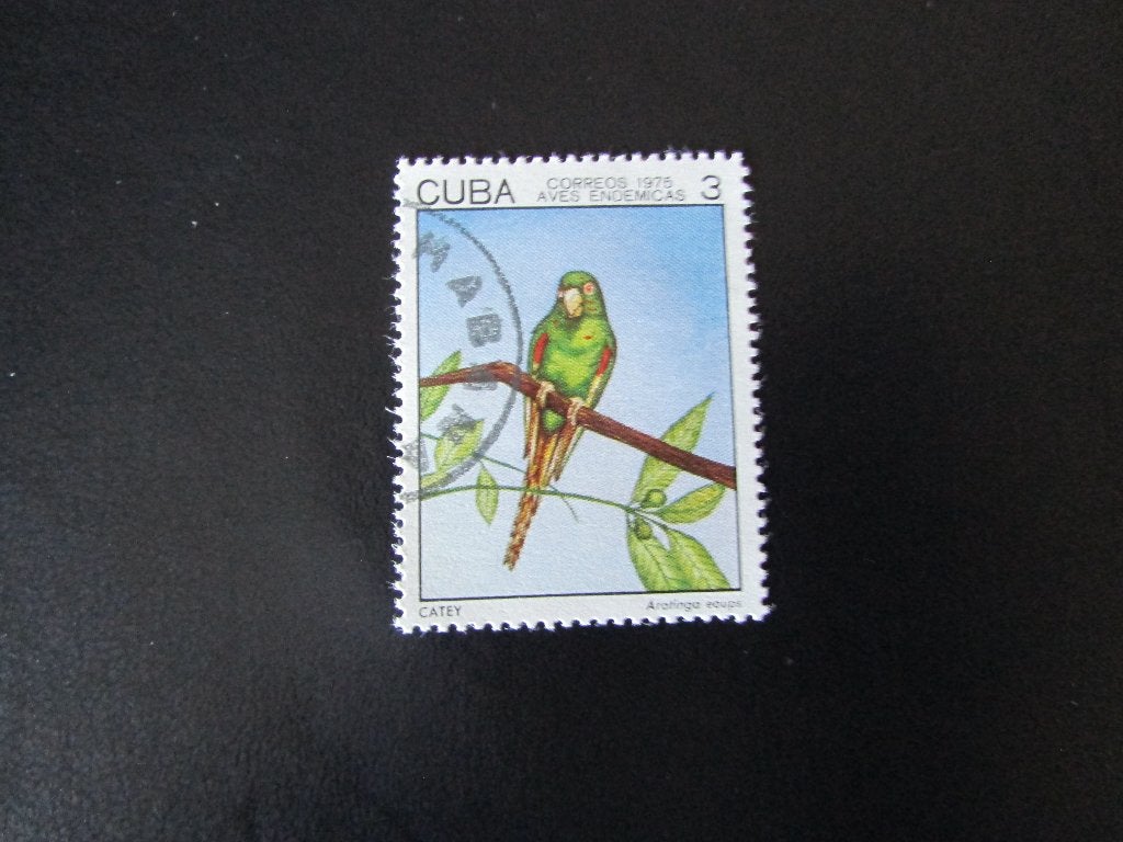 Postzegel Vogel: Cubaanse Parkiet uit Cuba, Ophalen of Verzenden, Gestempeld, Dier of Natuur