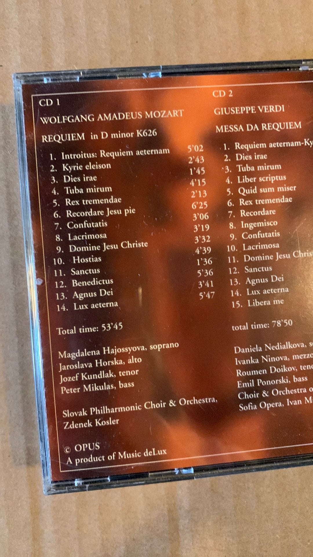 Verdi Mozart Requiem 2CD Boxset Klassieke Muziek, Cd's en Dvd's, Ophalen of Verzenden, Romantiek, Zo goed als nieuw, Vocaal