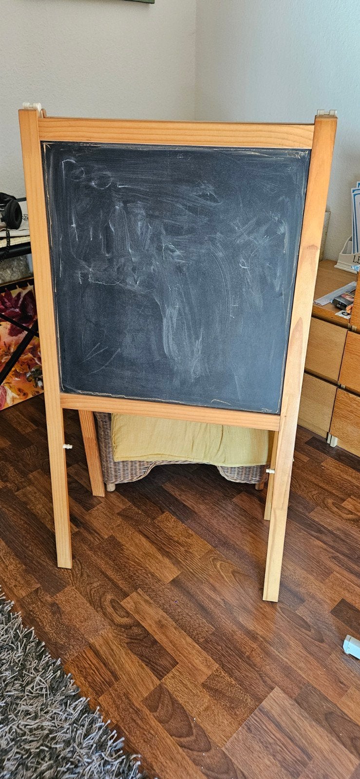 Schoolbord. 1 kant zwart. 1 kant wit., Ophalen