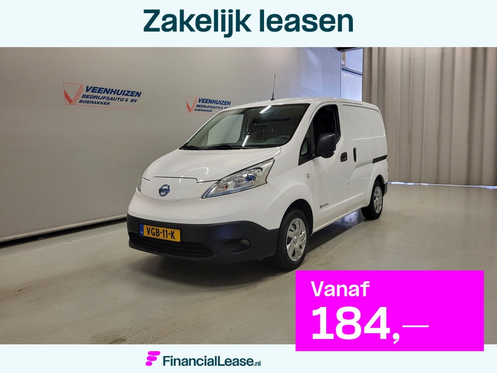 Nissan e-NV200 40kWh 2X Schuifdeur Elektrisch!, Gebruikt, Origineel Nederlands, 2 stoelen, Lease