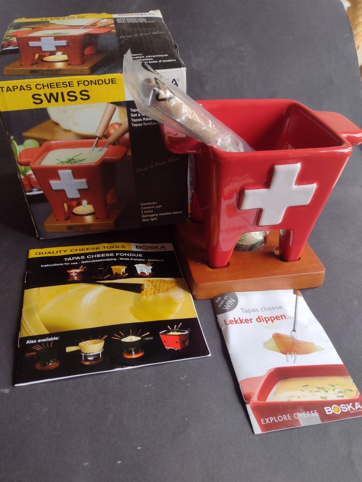 Nieuwe Boska Zwitserse kaasfondue set 2 pers., Ophalen, Nieuw, Overige materialen, Overige typen
