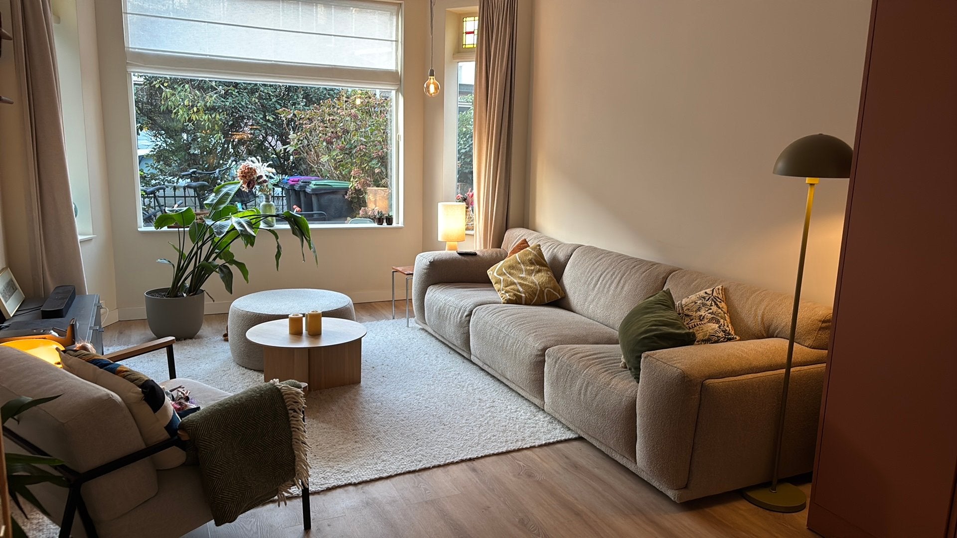 Table du Sud bank - 3 meter breed, beige alpine stof, Ophalen, 300 cm of meer, 75 tot 100 cm, Zo goed als nieuw
