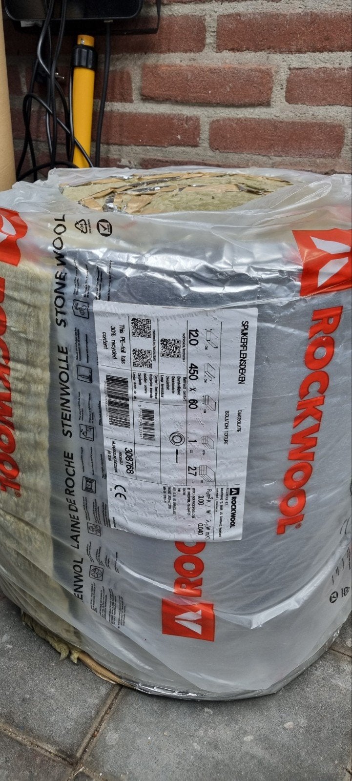 Rockwool Steenwol isolatie - 1 rol (120mm dik), 12 cm of meer, Nieuw, Steenwol, Ophalen