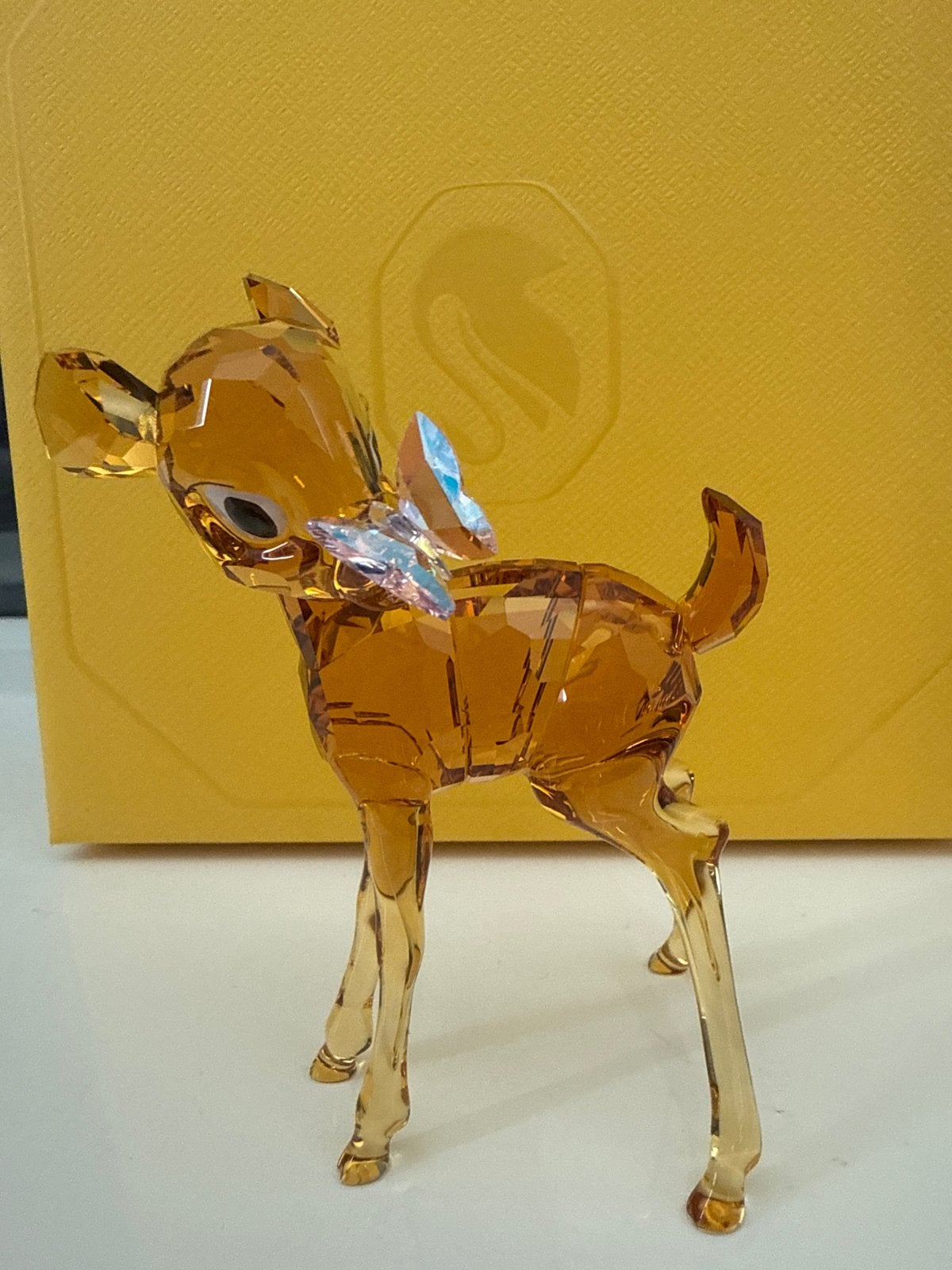 Swarovski Hertje Bambi Kristal Figuur met Vlinder, Ophalen of Verzenden, Zo goed als nieuw, Figuurtje