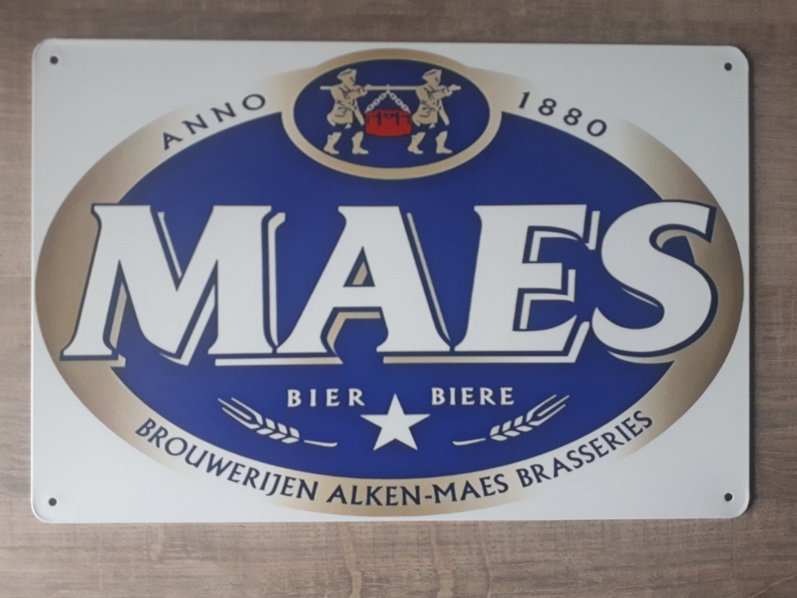 Maes Bier 20x30 cm Metalen Reclamebord, Ophalen of Verzenden, Nieuw, Reclamebord, Plaat of Schild, Overige merken