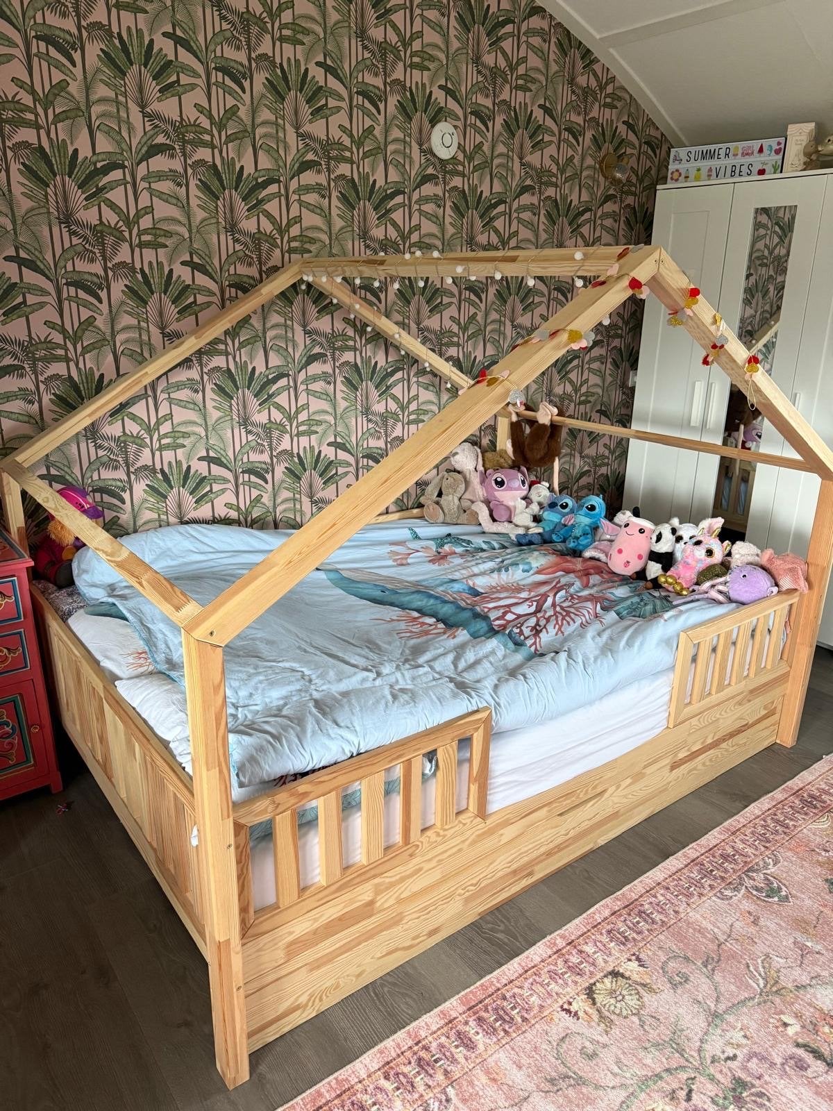 Bedhuisje met lade en matras. 200x140, Ophalen, Gebruikt, 90 cm, 200 cm