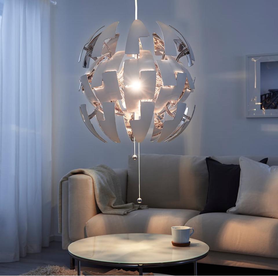 Ikea PS - 2014 - XL Hanglamp chroom/zilver - Diameter 52 cm, Huis en Inrichting, Lampen | Hanglampen, Ophalen, Ikea Space Age