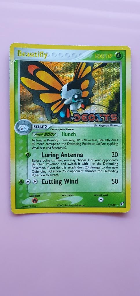 Beautifly 2/107 ex deoxys holo pokemon kaart, Ophalen of Verzenden, Zo goed als nieuw