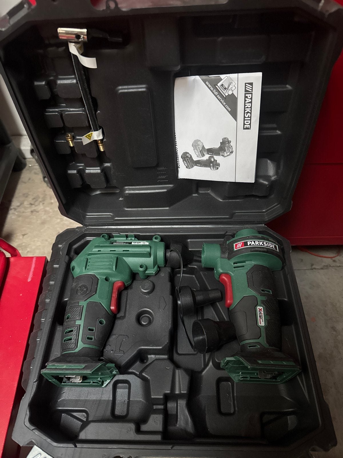 Parkside Accu Gereedschap Set - Multitool & Compressor, Ophalen, Gebruikt