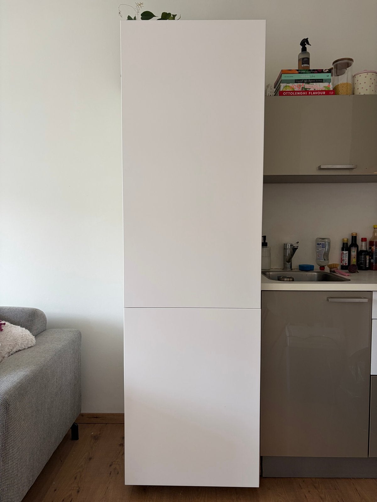 IKEA METOD hoge kast voor inbouwkoelkast/vriezer, Veddinge, Huis en Inrichting, Ophalen, 200 cm of meer, Wit, 50 tot 100 cm