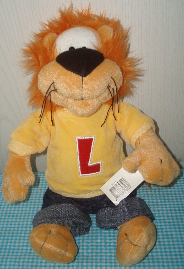 LOEKIE Leeuw knuffel geel shirt / blauwe broek NIEUW, Overige karakters, Overige typen, Nieuw, Ophalen of Verzenden