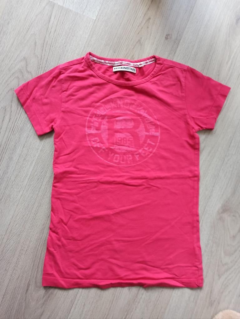 Roze T-shirt met korte mouwen - Ministars draagmaat 140, Ophalen of Verzenden