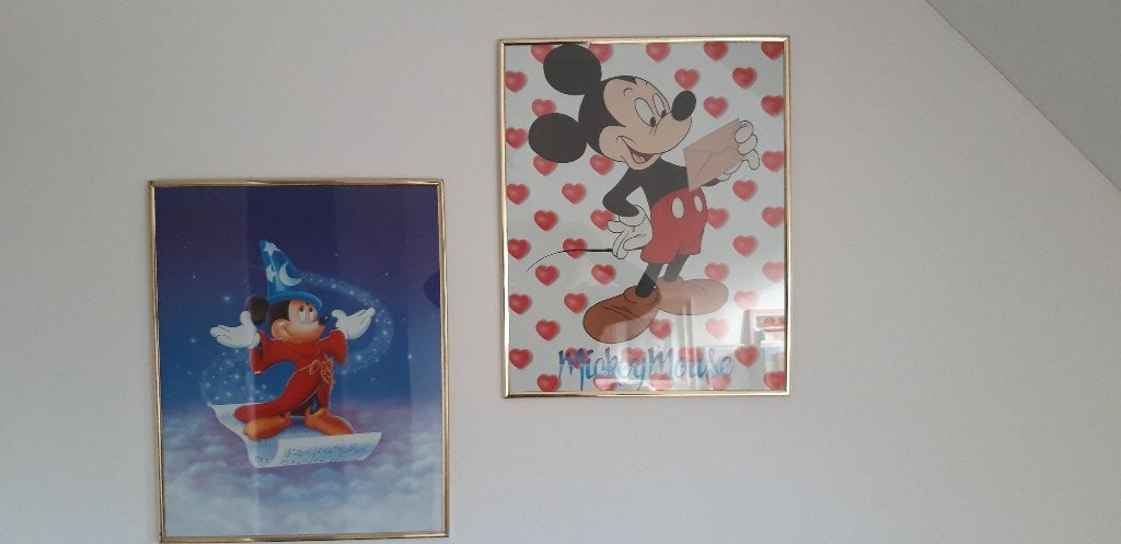 te koop leuke Walt Disney schilderijen zeefdruk Mickey Mouse, Ophalen of Verzenden, Nieuw, Wanddecoratie