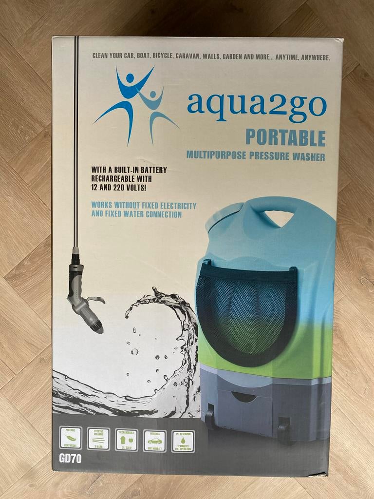 Nieuwe Aqua2go GD70 Portable Hogedrukreiniger, Ophalen of Verzenden, Nieuw, Accu