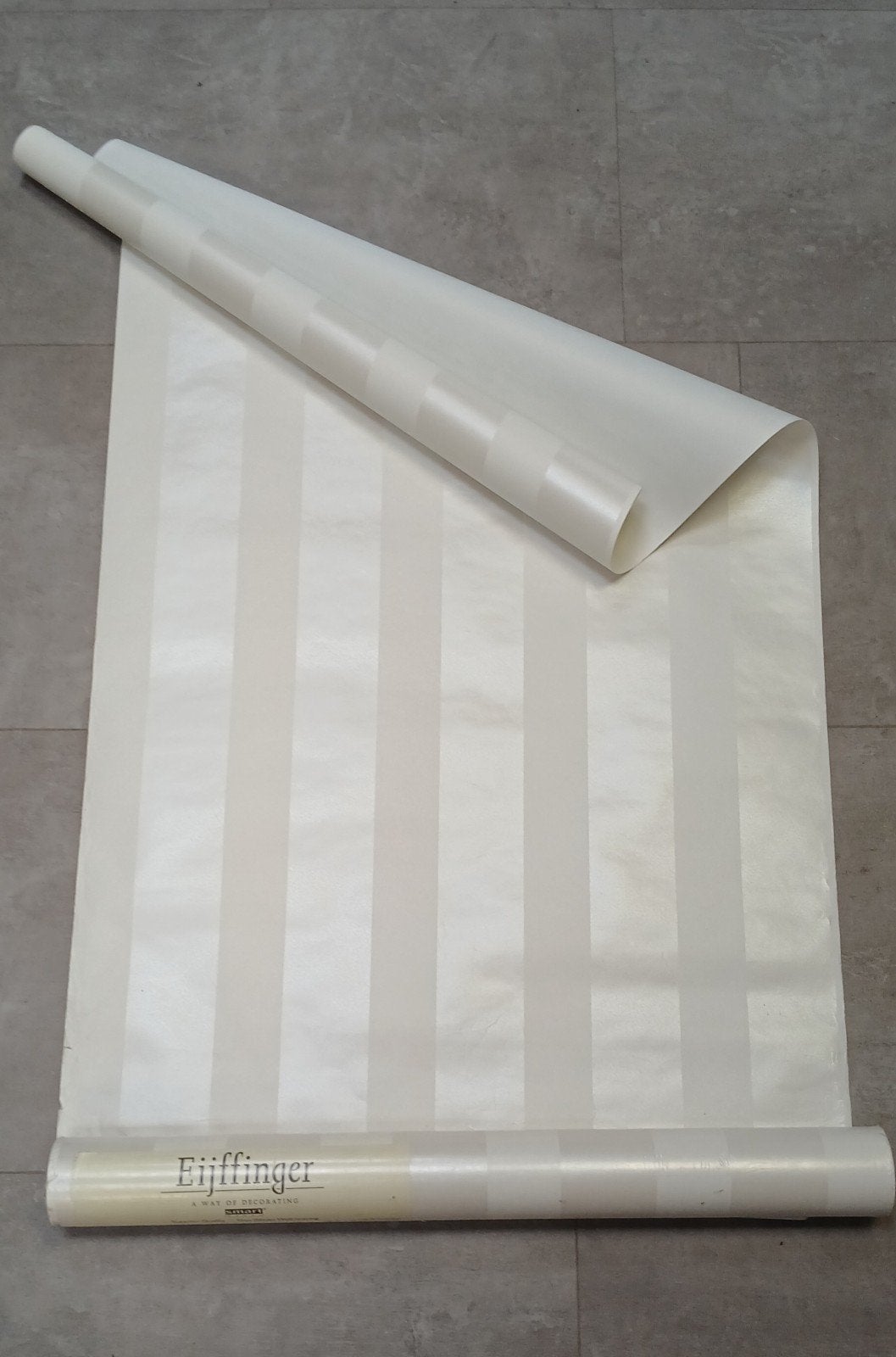 Eijffinger behang - Wit/Crème Gestreept 386040, Ophalen of Verzenden, Beige, Overige stijlen, Overige merken