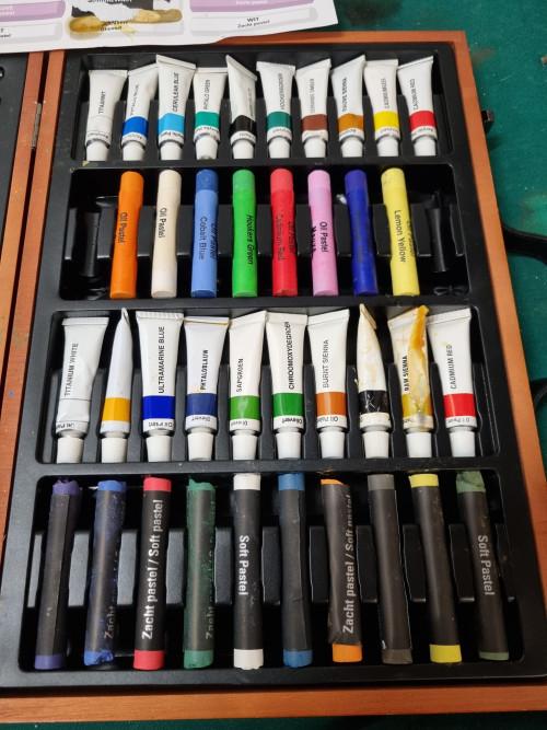 schilder tekendoos in houten kist, Ophalen of Verzenden, 'T Olde Gre-j, Info@toldegrej.nl, Endepoelstraat 20f Didam