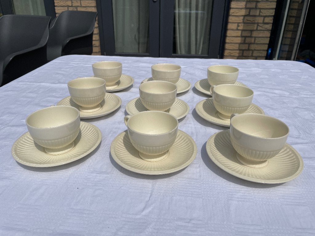 Wedgwood Edme 9x kop en schotel, Huis en Inrichting, Keuken | Servies, Ophalen, Gebruikt, Klassiek, Kop(pen) en/of Schotel(s)