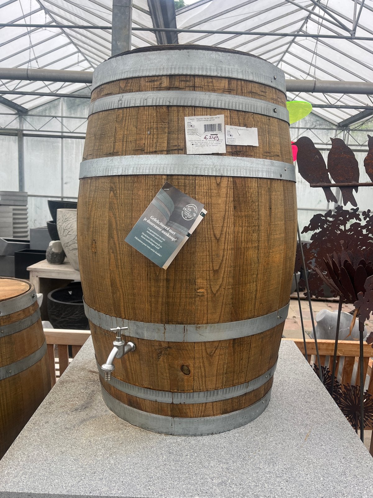 Nieuwe Regenton 150L Olievat Donker Hout met Kraan €249, Met kraantje, 150 liter of meer, Nieuw, Ophalen of Verzenden