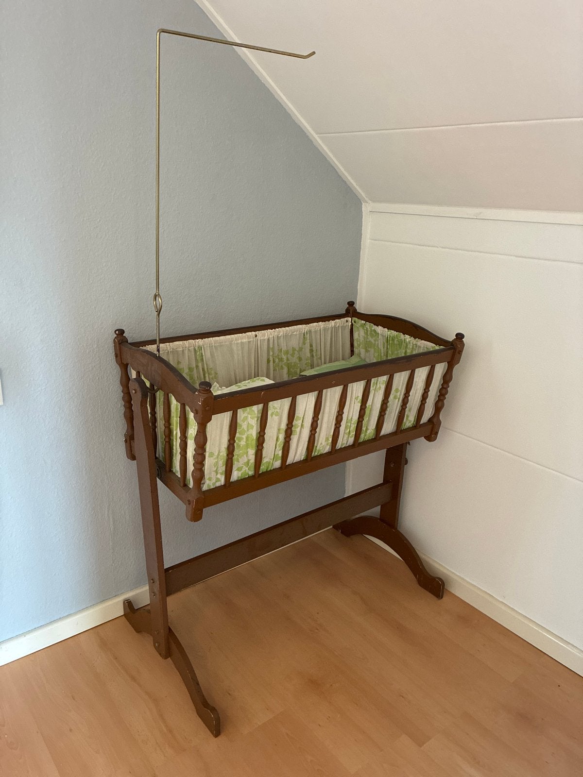 Vintage houten wieg met hemelstang, Kinderen en Baby's, Ophalen, Gebruikt, Wieg