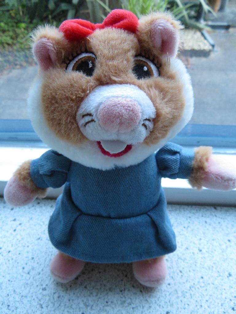Hamster meisje AH Albert Heijn in jeans jurk + rood strikje, Albert Heijn, Overige typen, Ophalen of Verzenden, Zo goed als nieuw