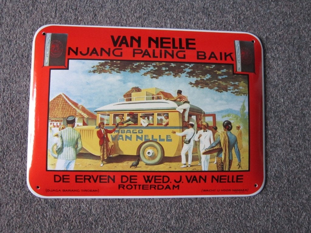 VAN NELLE EMAILLE RECLAMEBORD, Ophalen, Zo goed als nieuw, Reclamebord