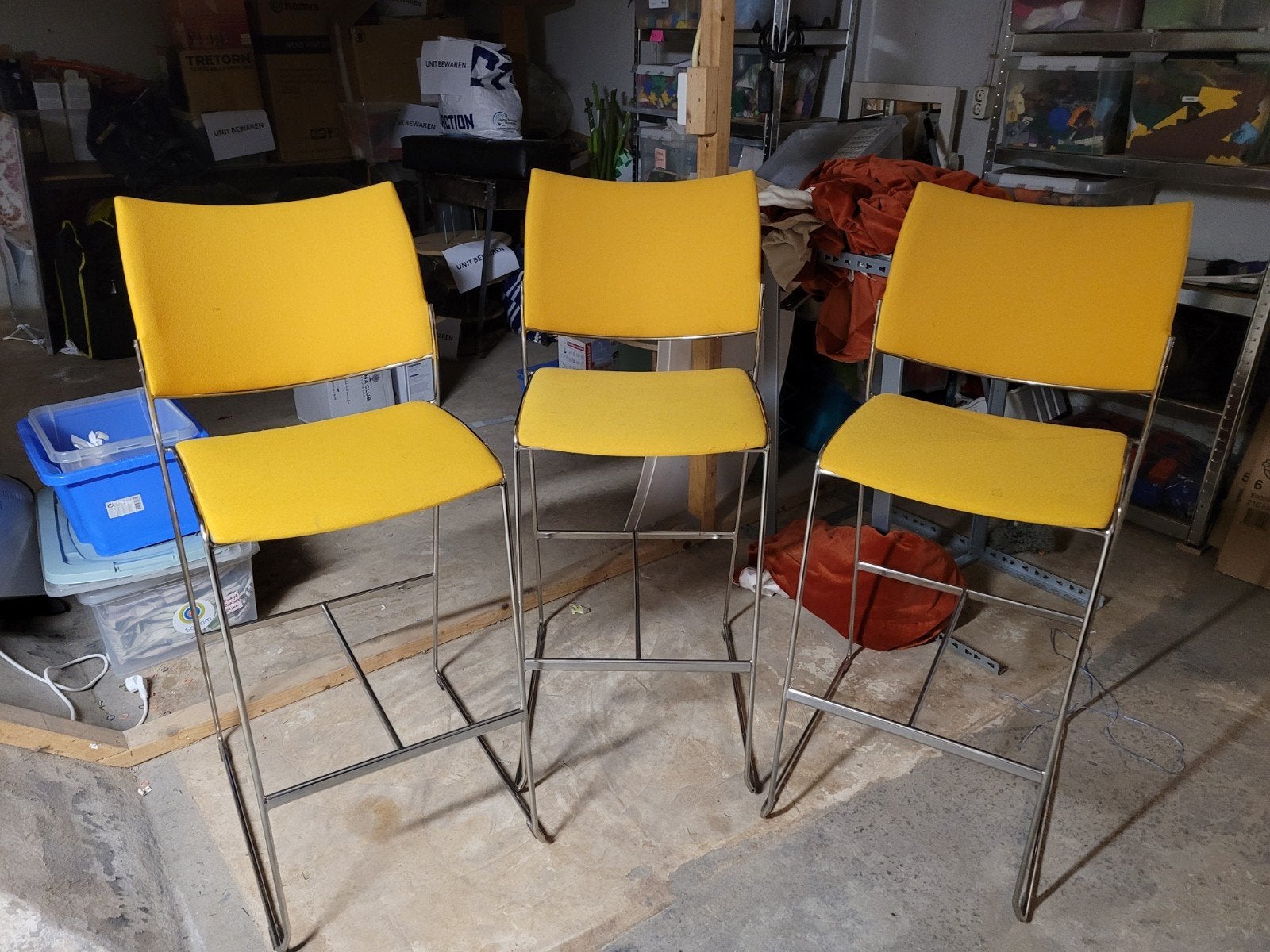 Barstoelen, 3 stuks, 2 krukken, Ophalen, Gebruikt, 60 tot 90 cm