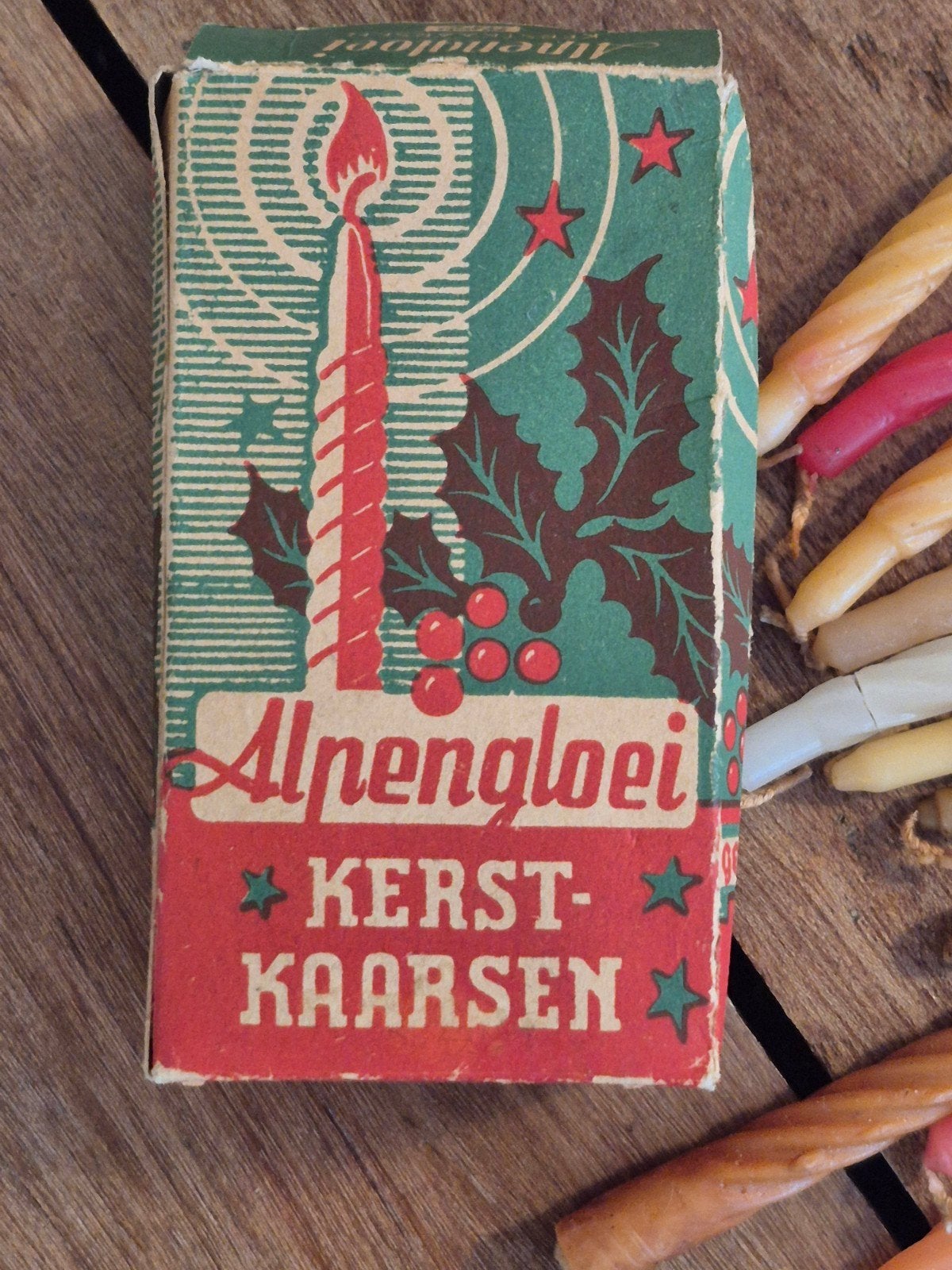 Vintage Alpengloei Kerstkaarsen - Gebr. Bolsius, Ophalen of Verzenden, Gebruikt