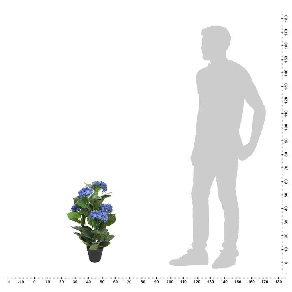 Kunstplant hortensia kamerplant 60cm blauw GRATIS BEZORGD!, Binnen, Verzenden, Met pot of vaas, Kunstplant