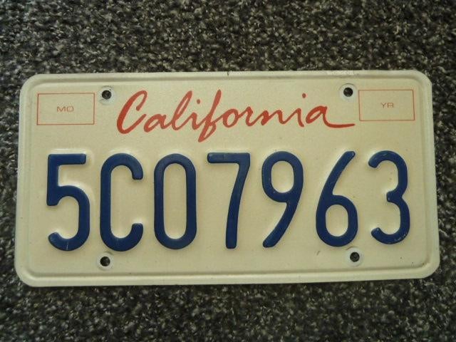 Kentekenplaat licenseplate California Lipstick USA, Verzamelen, Verzenden, Gebruikt, Auto's
