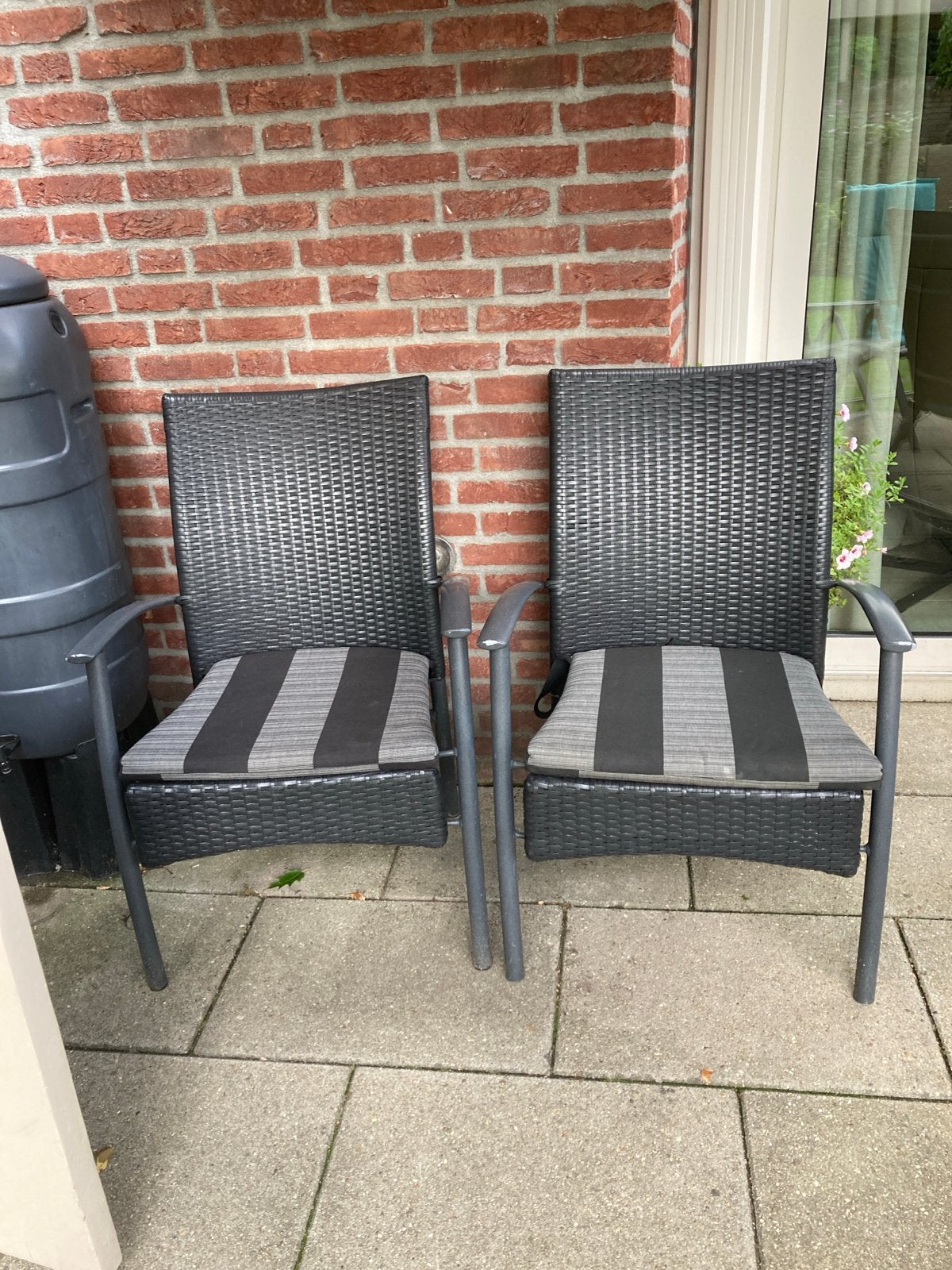 2x Bois Le Duc tuinstoelen met kussens, Ophalen, Gebruikt, Aluminium
