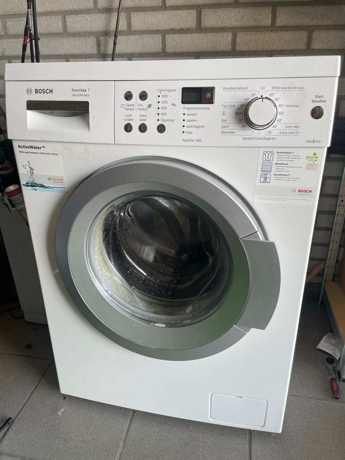 Bosch Avantixx 7 VarioPerfect Wasmachine, Ophalen, Gebruikt, Voorlader, Wolwasprogramma