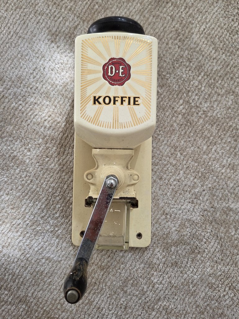 Gebruikte Douwe Egberts koffiemolen incl. origineel glas, Ophalen of Verzenden