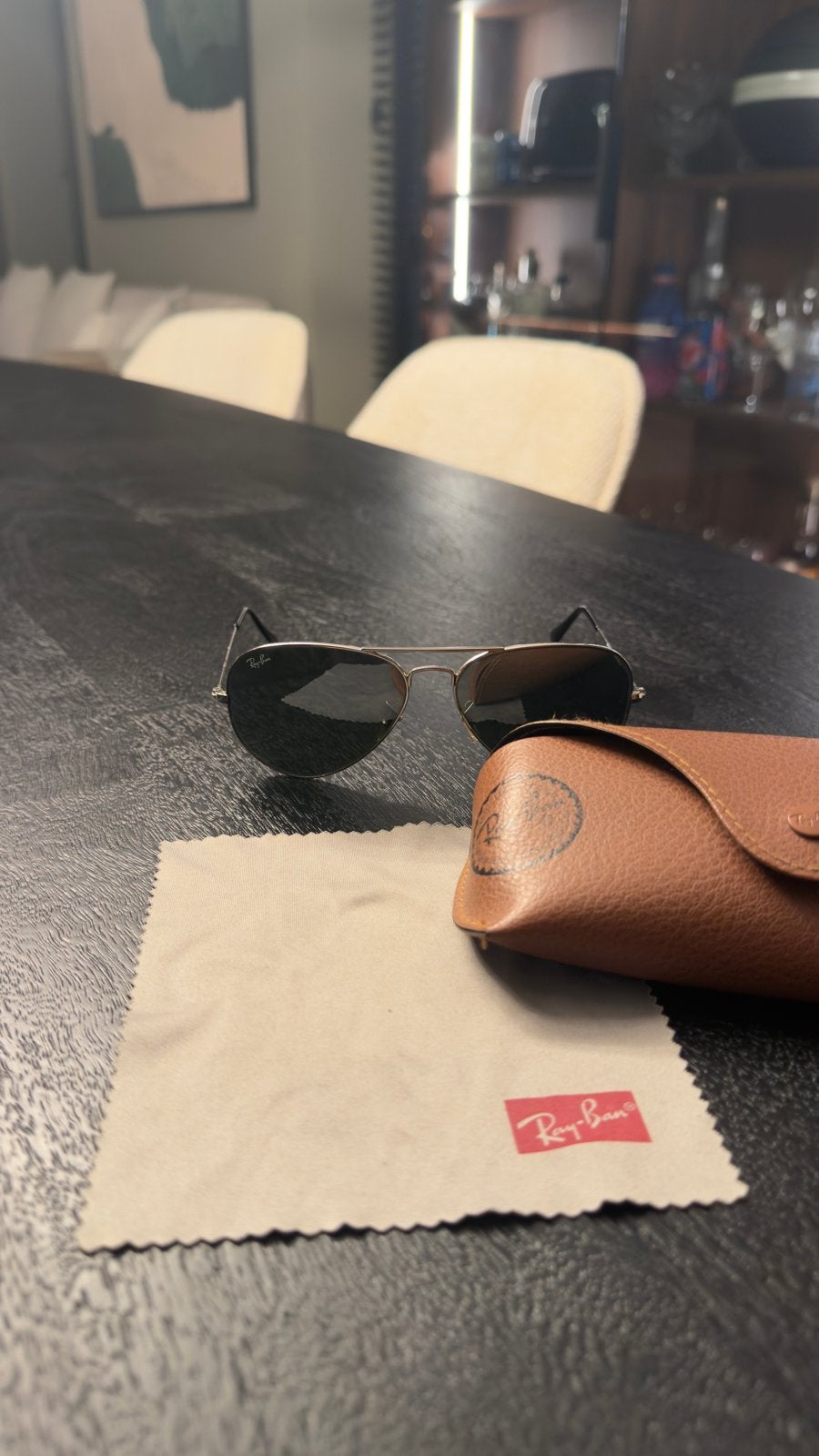 Ray-Ban Aviator Zonnebril - Zo goed als nieuw, Sieraden, Tassen en Uiterlijk, Zonnebril, Zwart, Ophalen of Verzenden, Zo goed als nieuw