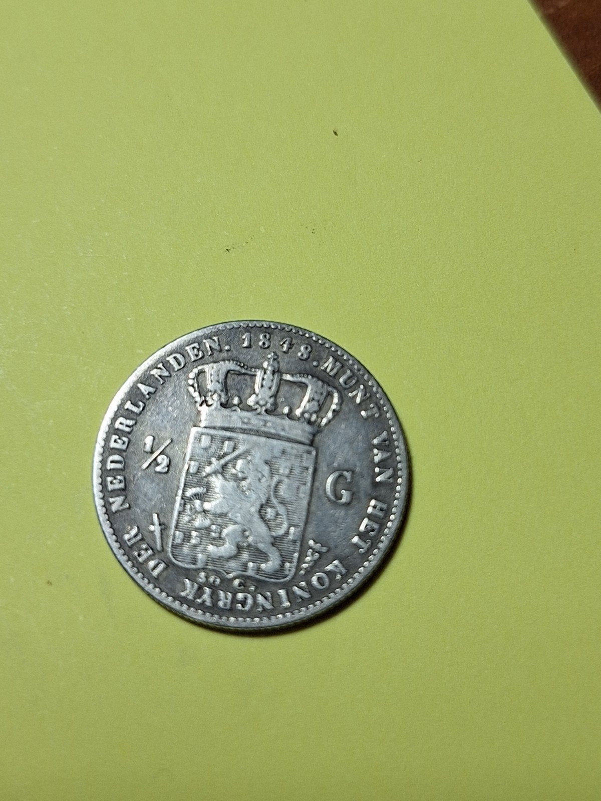Zilveren ½ Gulden Willem II 1848, Postzegels en Munten, ½ gulden, Zilver, Ophalen of Verzenden, Losse munt