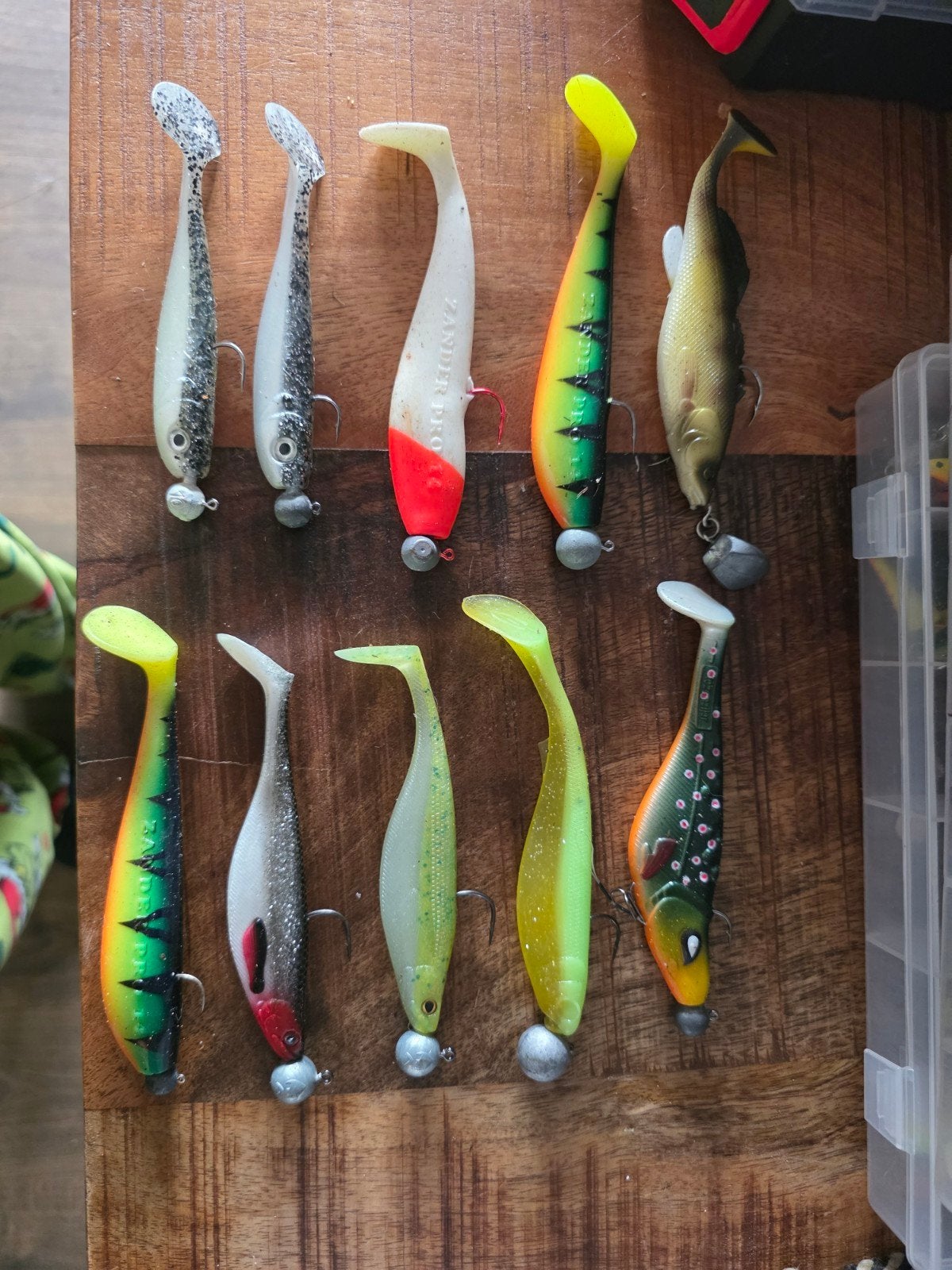 Set snoekbaars shads groot met loodkoppen Spro, Westin, Berk, Ophalen of Verzenden, Gebruikt, Kunstaas