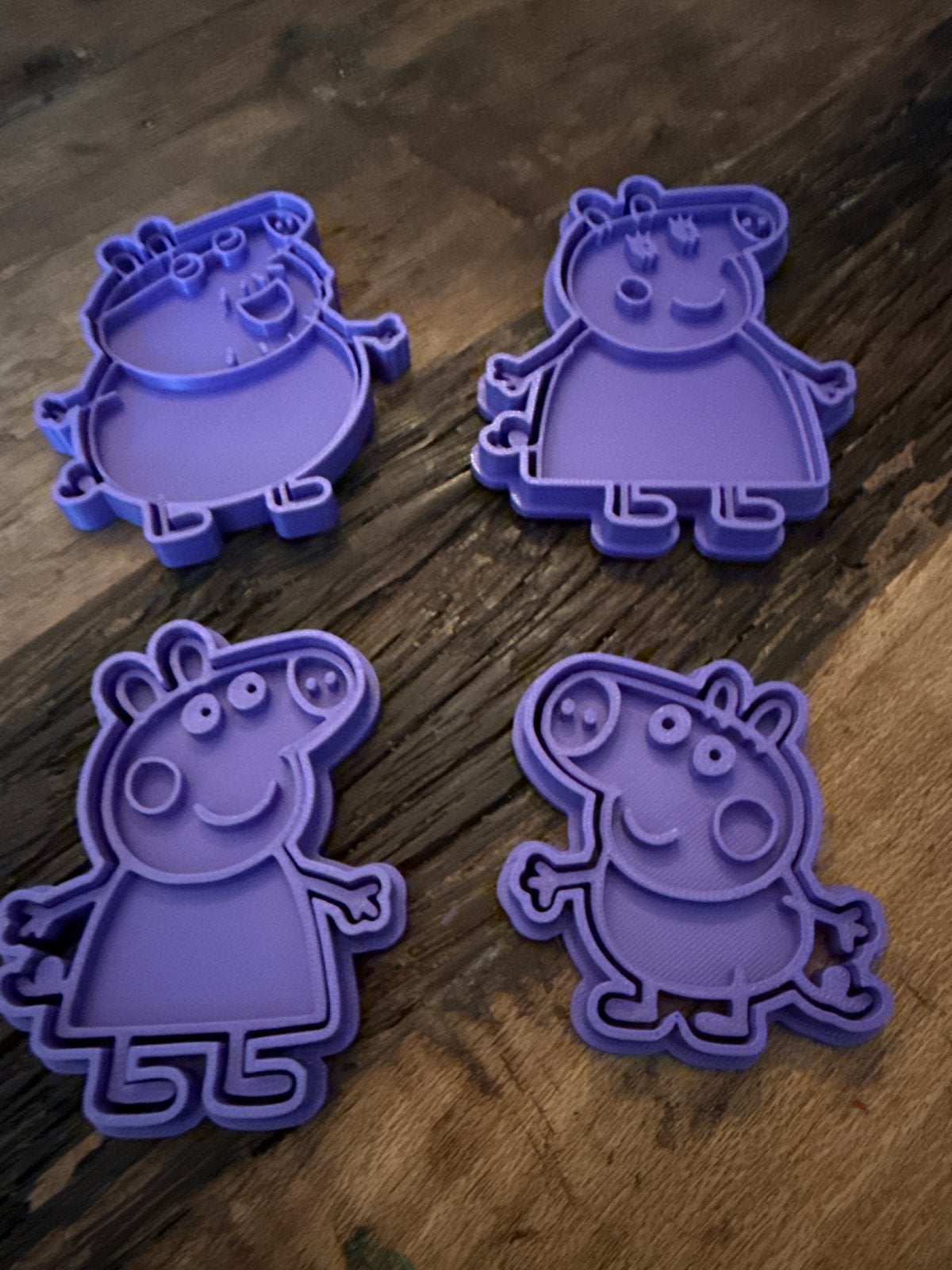 Peppa Pig Koekjesvormen (4 stuks) - Nieuw PLA, Overige typen, Paars, Kunststof, Nieuw