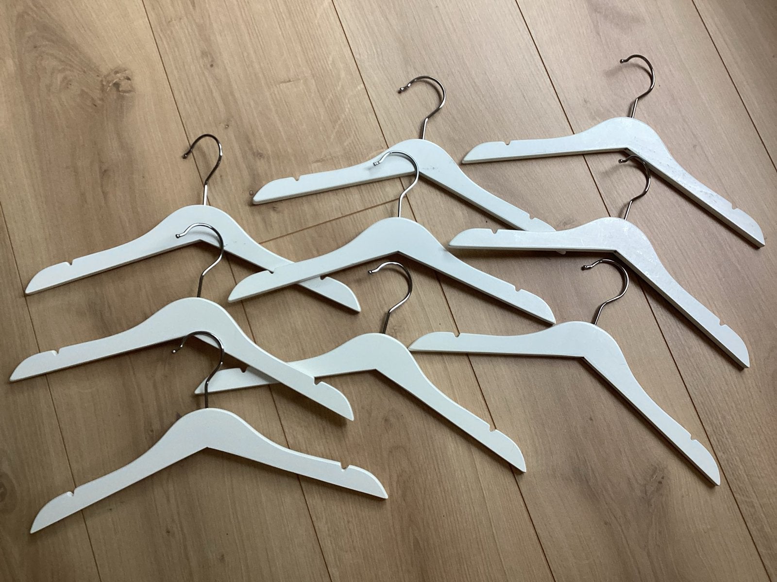 Set van 9 witte houten kledinghangers voor kinderen, Ophalen, Gebruikt, Hout, Kinderen