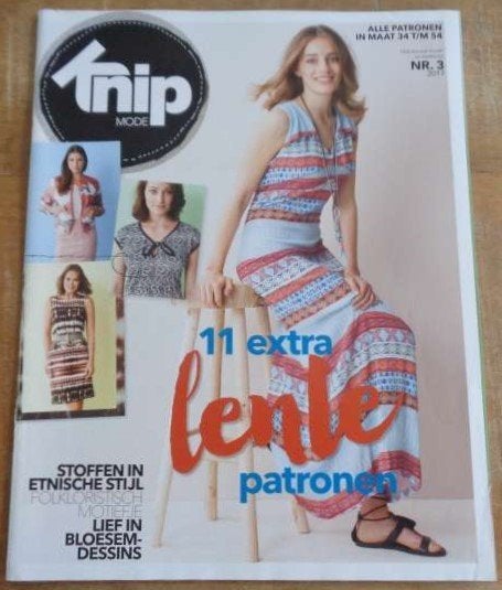 Knipmode bijlage nr. 3 maart 2017 - 11 patronen mt 34 t/m 54, Hobby en Vrije tijd, Verzenden, Zo goed als nieuw, Vrouw, Knipmode