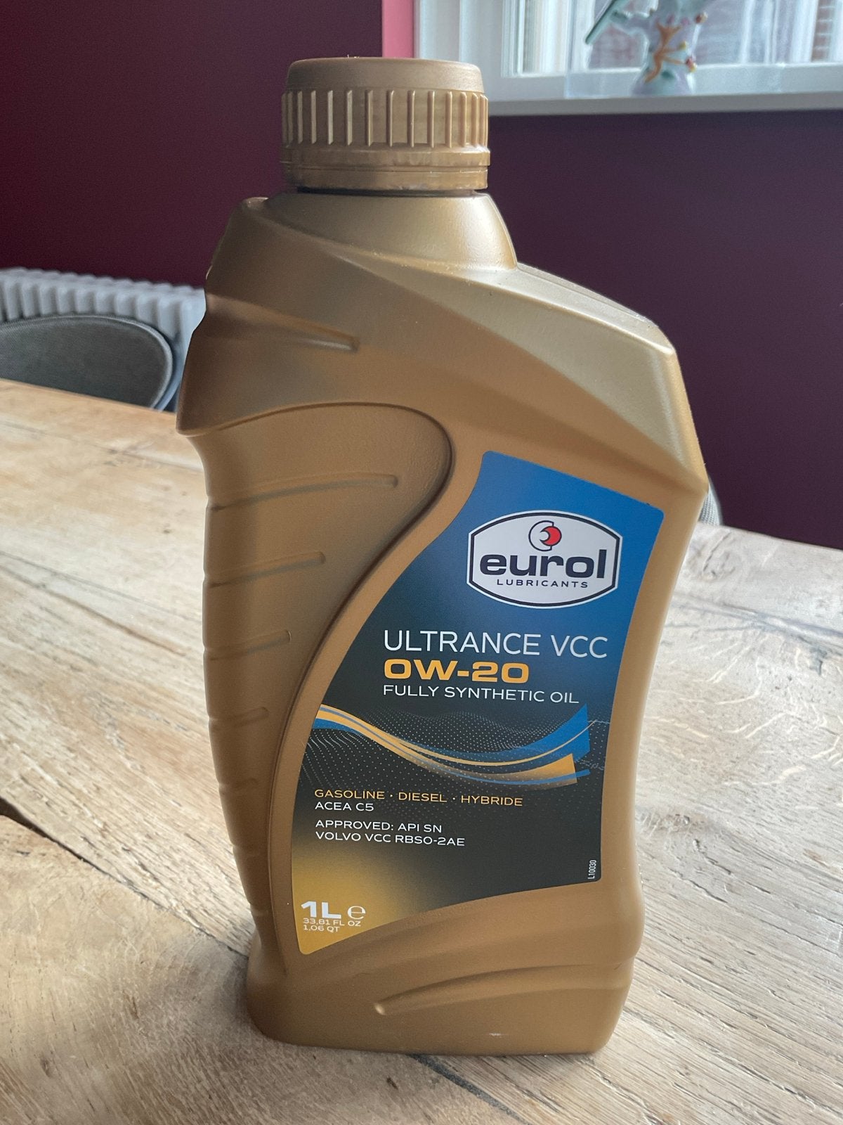 Eurol Ultrance VCC 0W-20 Volledig Synthetische Olie 1L, Ophalen of Verzenden, Nieuw, Volvo